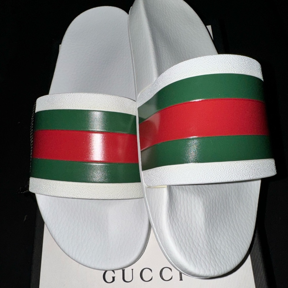BRAND NEW Gucci Men's Signature Stripe Slide Sandals